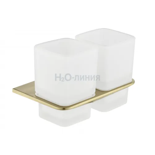 Настенный стакан двойной Grocenberg AC0056 (Матовое золото)