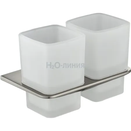 Настенный стакан двойной Grocenberg AC0056 (Никель)