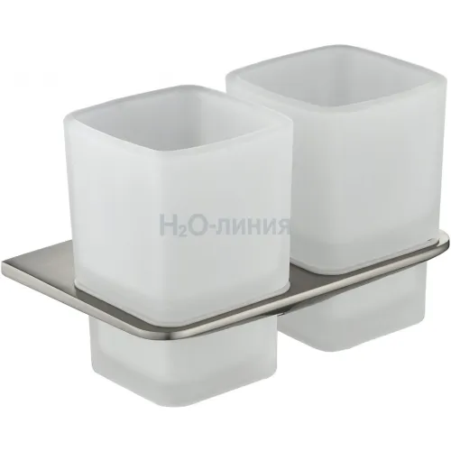 Настенный стакан двойной Grocenberg AC0056 (Никель)
