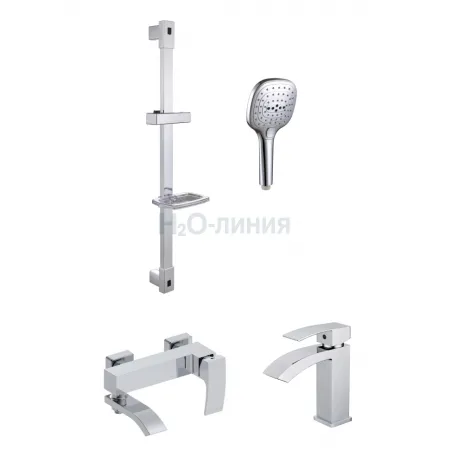 Набор для ванны 3 в 1 Grocenberg GB1007 Хром