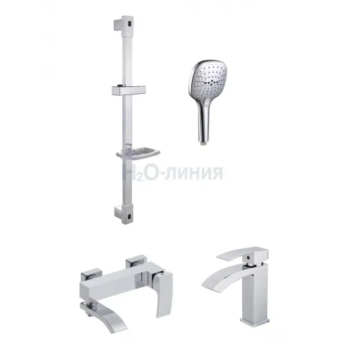 Набор для ванны 3 в 1 Grocenberg GB1007 Хром