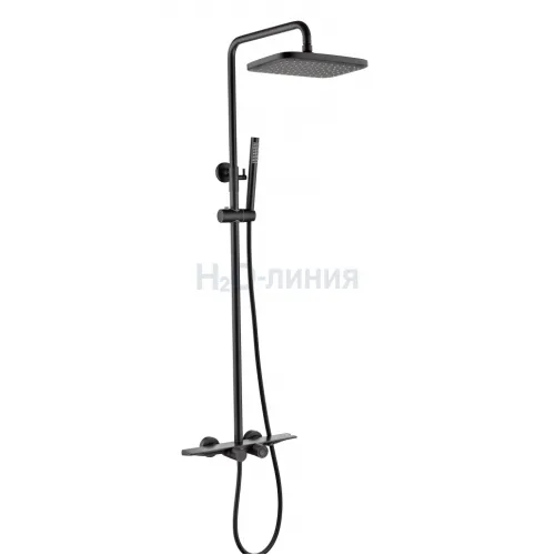Душевая система с термостатом Grocenberg  GB7038BL Чёрный матовый