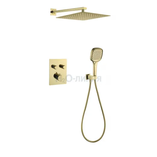 Душевая система скрытого монтажа Grocenberg GB5040GO с Термостатом Vernet (Франция)