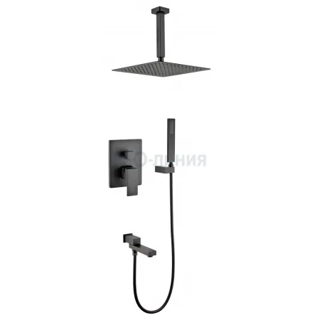 Душевая система скрытого монтажа Grocenberg GB5089BL-2 Чёрный матовый Душевая система скрытого монтажа Grocenberg GB5089BL-2 Чёрный матовый