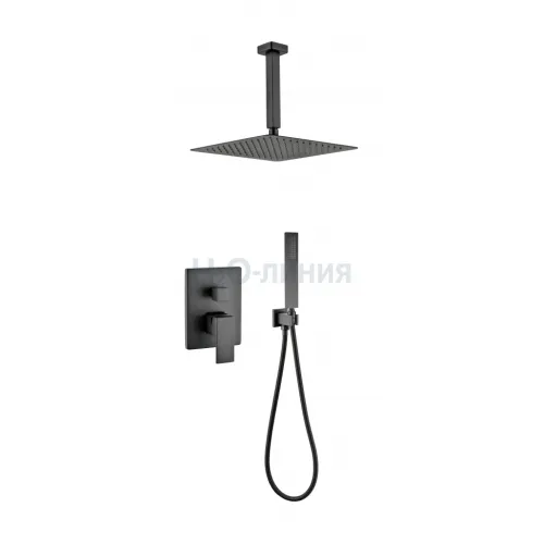Душевая система скрытого монтажа Grocenberg GB5089BL-4 Чёрный матовый