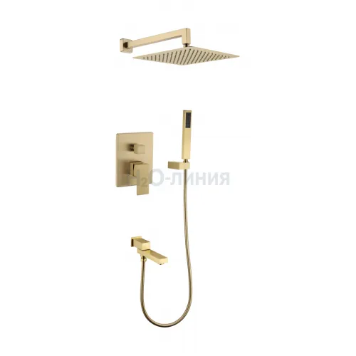 Душевая система скрытого монтажа Grocenberg GB5089MG-1 Матовое золото