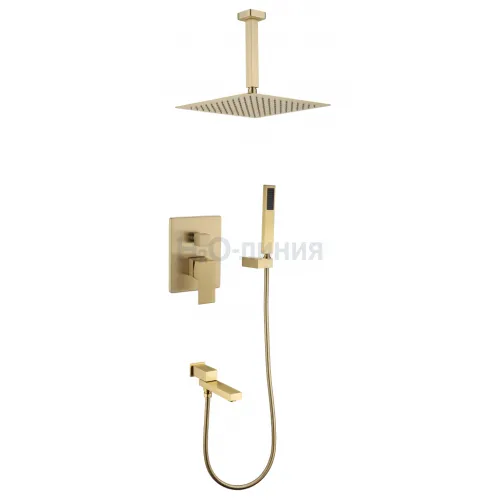 Душевая система скрытого монтажа Grocenberg GB5089MG-2 Матовое золото