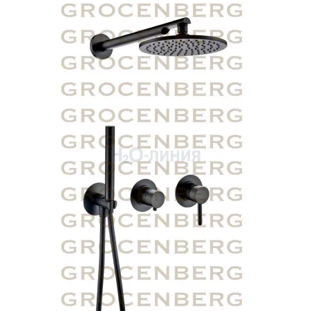 Душевой комплект Grocenberg GB5090BL Черный матовый Душевой комплект Grocenberg GB5090BL Черный матовый