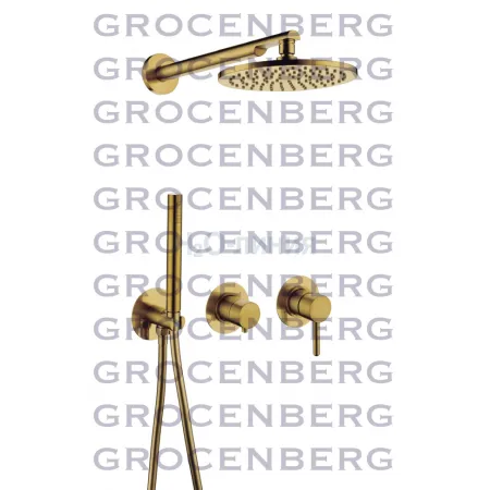 Душевой комплект Grocenberg GB5090GL золотой брашированный Душевой комплект Grocenberg GB5090GL золотой брашированный