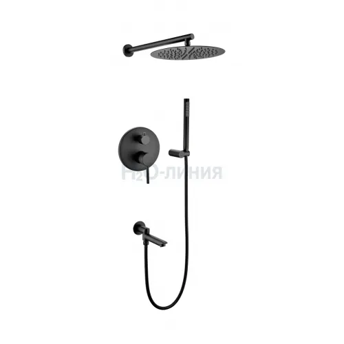 Душевая система скрытого монтажа Grocenberg GB5099BL-1 Чёрный матовый