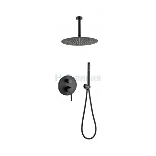 Душевая система скрытого монтажа Grocenberg GB5099BL-4 Чёрный матовый