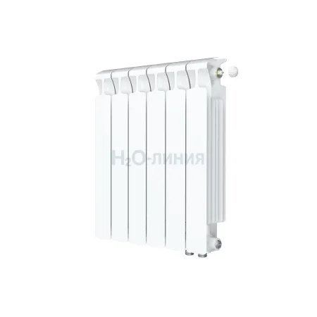 Радиатор биметаллический RIFAR MONOLIT VENTIL 500 х 6 секций нижнее правое подключение, R-MN-500-06-VR