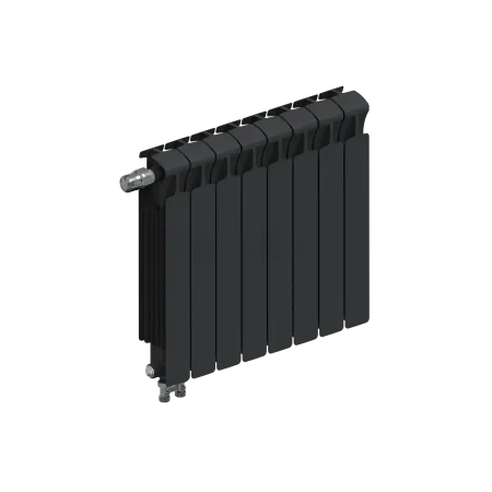 Радиатор биметаллический RIFAR MONOLIT VENTIL 500 х 8 секций АНТРАЦИТ нижнее левое подключение, R-MN-500-08-VL-AN