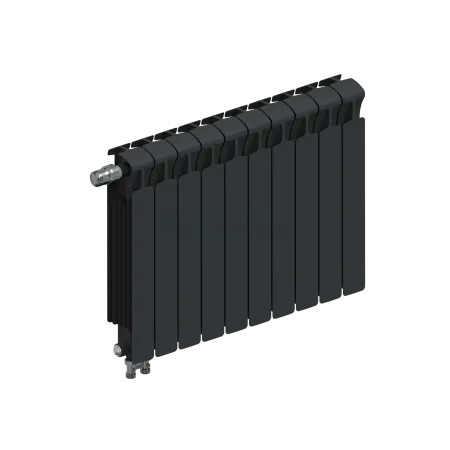 Радиатор биметаллический RIFAR MONOLIT VENTIL 500 х 10 секций АНТРАЦИТ нижнее левое подключение, R-MN-500-10-VL-AN