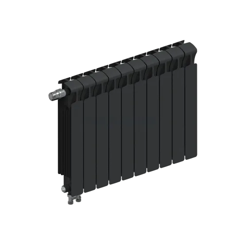 Радиатор биметаллический RIFAR MONOLIT VENTIL 500 х 10 секций АНТРАЦИТ нижнее левое подключение, R-MN-500-10-VL-AN