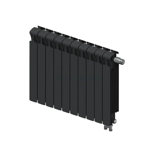 Радиатор биметаллический RIFAR MONOLIT VENTIL 500 х 10 секций АНТРАЦИТ нижнее правое подключение, R-MN-500-10-VR-AN