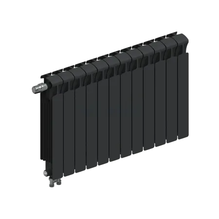 Радиатор биметаллический RIFAR MONOLIT VENTIL 500 х 12 секций АНТРАЦИТ нижнее левое подключение, R-MN-500-12-VL-AN
