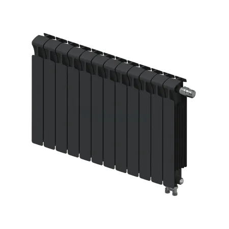 Радиатор биметаллический RIFAR MONOLIT VENTIL 500 х 12 секций АНТРАЦИТ нижнее правое подключение, R-MN-500-12-VR-AN