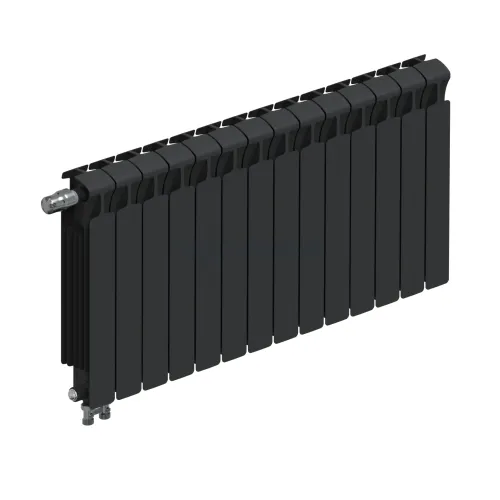 Радиатор биметаллический RIFAR MONOLIT VENTIL 500 х 14 секций АНТРАЦИТ нижнее левое подключение, R-MN-500-14-VL-AN