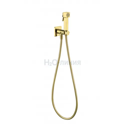 Смеситель Прогрессивный встраиваемый с гигиеническим душем Grocenberg GB005GO Золото
