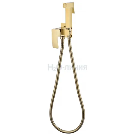 Смеситель встраиваемый с гигиеническим душем Grocenberg GB007 Золото