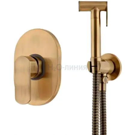 Смеситель встраиваемый с гигиеническим душем Grocenberg GB1002 Бронза