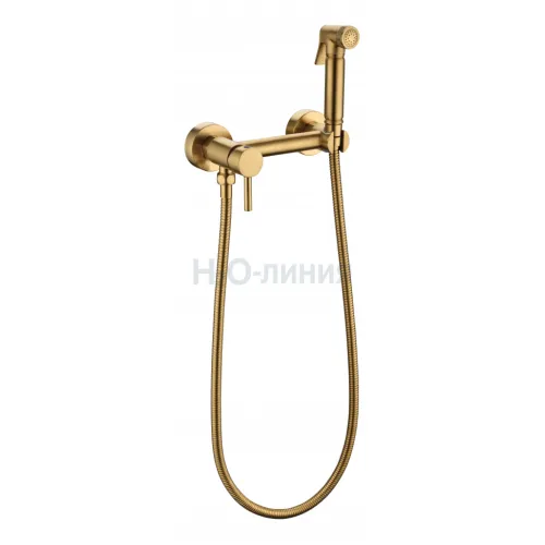 Смеситель с гигиеническим душем  Grocenberg GB103N-GL золотой брашированный