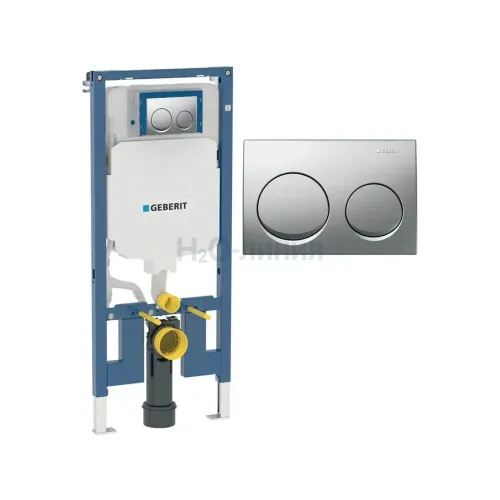 Инсталляция для унитаза Geberit 458.233.00.2в1 с кнопка смыва Geberit Alpha 115.040.21.5 хром