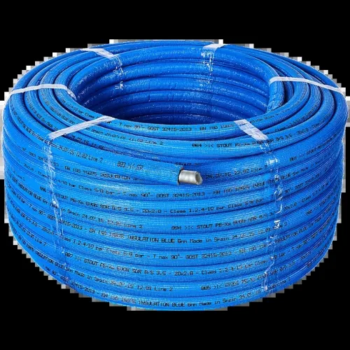 Труба STOUT 20х2,8 (бухта 100 метров) PEX-a из сшитого полиэтилена с кислородным слоем, серая в теплоизоляции (синяя)