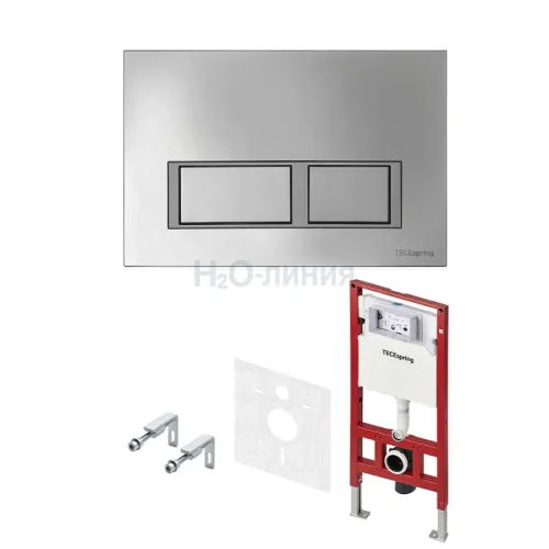 TECEspring TECEspring V Комплект TECEspring для установки подвесного унитаза с панелью смыва TECEspring V хром глянцевый, контур клавиш хром матовый S401201