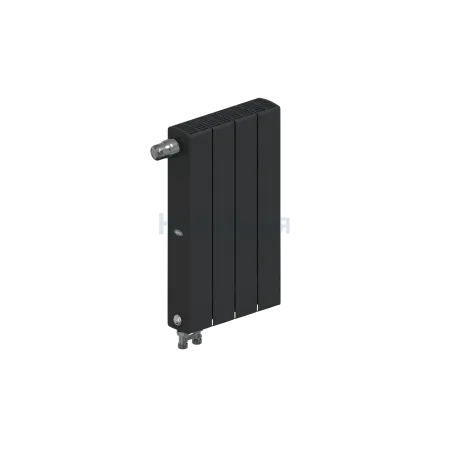 Радиатор биметаллический RIFAR SUPReMO VENTIL 500 х 4 секции АНТРАЦИТ нижнее левое подключение, R-SU-500-04-VL-AN