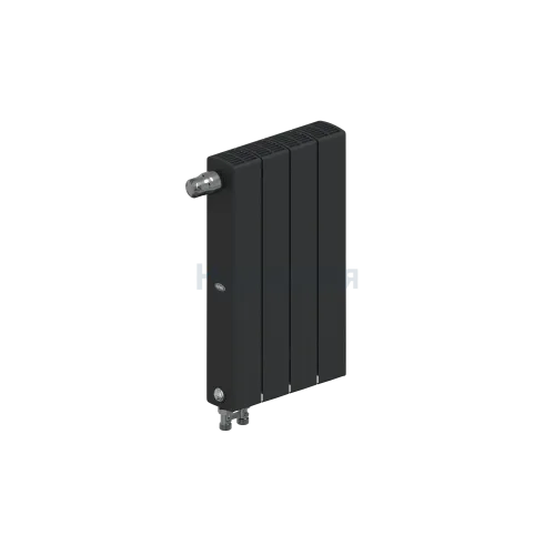 Радиатор биметаллический RIFAR SUPReMO VENTIL 500 х 4 секции АНТРАЦИТ нижнее левое подключение, R-SU-500-04-VL-AN