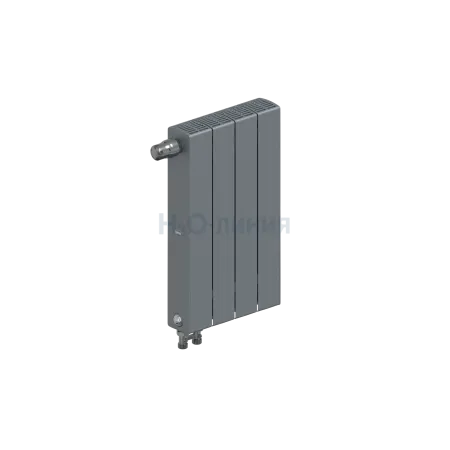 Радиатор биметаллический RIFAR SUPReMO VENTIL 500 х 4 секции ТИТАН нижнее левое подключение, R-SU-500-04-VL-TI