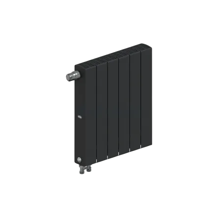 Радиатор биметаллический RIFAR SUPReMO VENTIL 500 х 6 секций АНТРАЦИТ нижнее левое подключение, R-SU-500-06-VL-AN