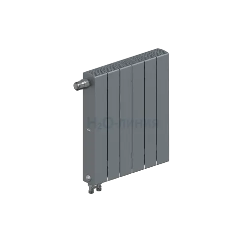 Радиатор биметаллический RIFAR SUPReMO VENTIL 500 х 6 секций ТИТАН нижнее левое подключение, R-SU-500-06-VL-TI