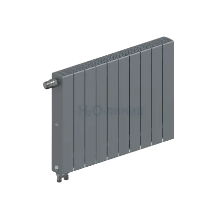 Радиатор биметаллический RIFAR SUPReMO VENTIL 500 х 10 секций ТИТАН нижнее левое подключение, R-SU-500-10-VL-TI