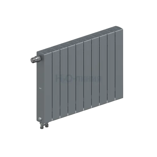 Радиатор биметаллический RIFAR SUPReMO VENTIL 500 х 10 секций ТИТАН нижнее левое подключение, R-SU-500-10-VL-TI