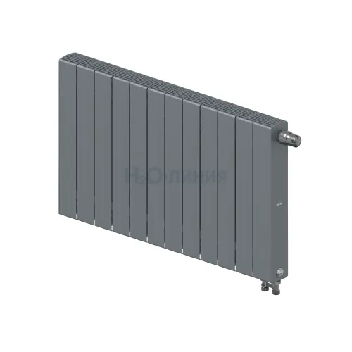 Радиатор биметаллический RIFAR SUPReMO VENTIL 500 х 12 секций ТИТАН нижнее правое подключение, R-SU-500-12-VR-TI