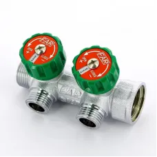 Коллектор FAR регулирующий проходной MULTIFAR с трубной резьбой 1x1/2 с 2 контурами (плоск. уплотн.)