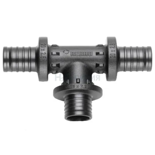 Тройник REHAU с уменьшенным боковым и торцевым проходами 25-16-16 PX, PPSU, 11600821001