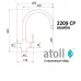 Кран комбинированный (хол/гор + питьевая) atoll 2209-CP (хром) Кран комбинированный (хол/гор + питьевая) atoll 2209-CP (хром)