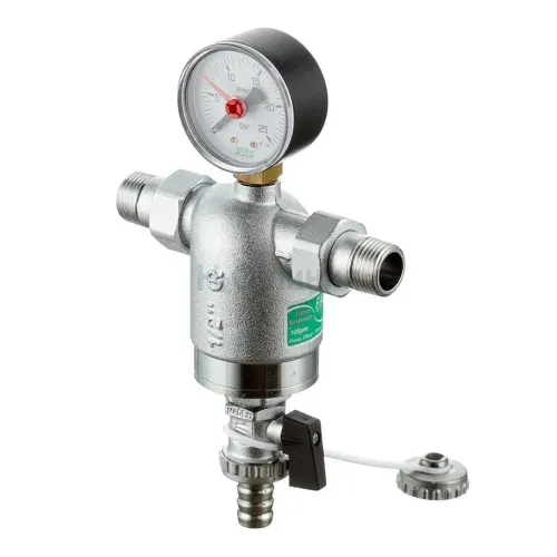 Фильтр для воды FAR 100мкм, с манометром, Max: 95 C, 25 бар, 1/2 НР, FA 3944 12100