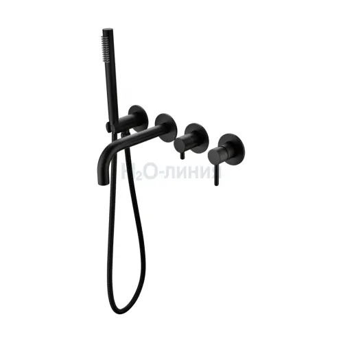 Смеситель для ванны с ручным душем Grocenberg GB5070BL Чёрный матовый