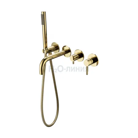 Смеситель для ванны с ручным душем Grocenberg GB5070GO Золото