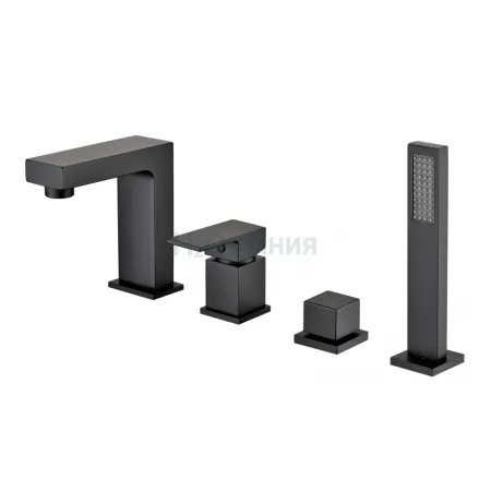 Смеситель на борт ванны Groсenberg GB6008-1 Черный матовый