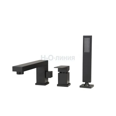 Смеситель на борт ванны Groсenberg GB6008 Черный матовый