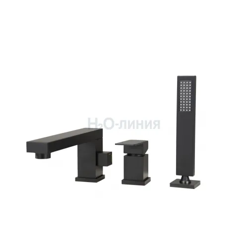Смеситель на борт ванны Groсenberg GB6008 Черный матовый