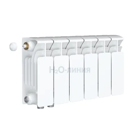 Радиатор биметаллический RIFAR BASE VENTIL 200 х 6 секций нижнее левое подключение, R-BA-200-06-VL