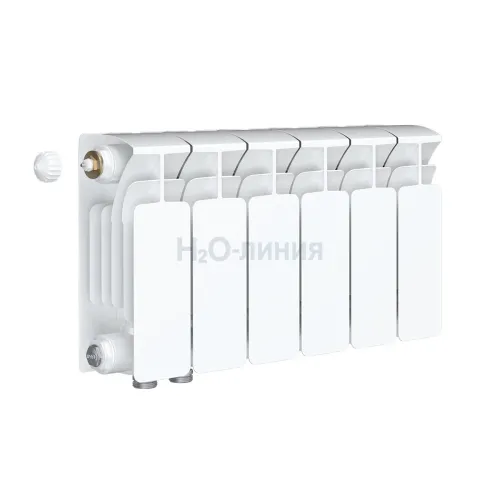 Радиатор биметаллический RIFAR BASE VENTIL 200 х 6 секций нижнее левое подключение, R-BA-200-06-VL