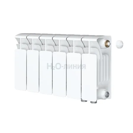 Радиатор биметаллический RIFAR BASE VENTIL 200 х 6 секций нижнее правое подключение, R-BA-200-06-VR